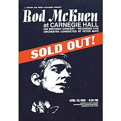 [수입] Rod McKuen - Sold Out at Carnegie Hall. [2CD][디럭스 에디션]