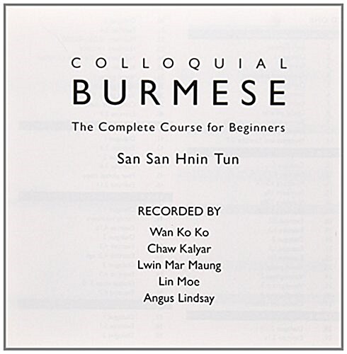 Colloquial Burmese : The Complete Course for Beginners (CD-Audio)