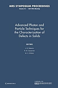 Advanced Photon and Particle Techniques for the Characterization of Defects in Solids: Volume 41 (Paperback)