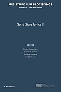 Solid State Ionics II: Volume 210 (Paperback)