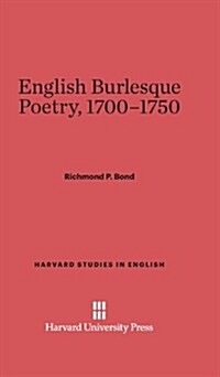 English Burlesque Poetry, 1700-1750 (Hardcover)