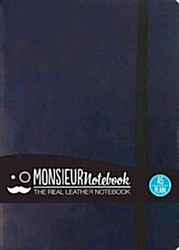 Monsieur Notebook Navy Leather Plain Medium (Hardcover, NTB)