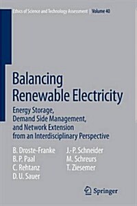 Balancing Renewable Electricity: Energy Storage, Demand Side Management, and Network Extension from an Interdisciplinary Perspective (Paperback, 2012)