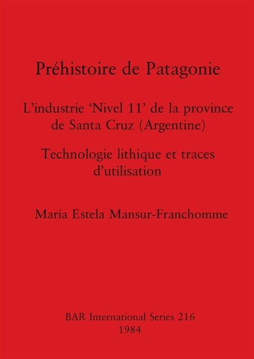 Pr?istoire de Patagonie: Lindustrie Nivel 11 de la province de Santa Cruz (Argentine) - Technologie lithique et traces dutilisation (Paperback)
