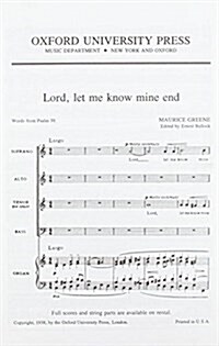 Lord, let me know mine end (Sheet Music, Vocal score)
