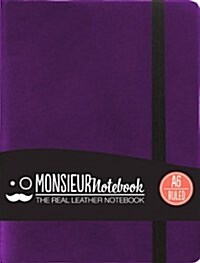 Monsieur Notebook Leather Journal - Purple Ruled Small (Hardcover)