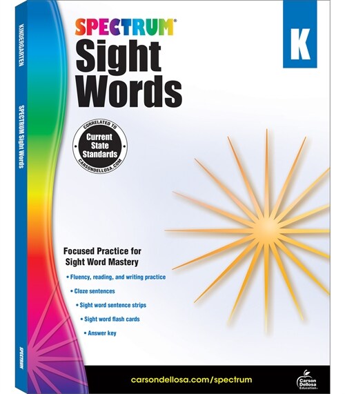 [중고] Spectrum Sight Words, Grade K (Paperback)