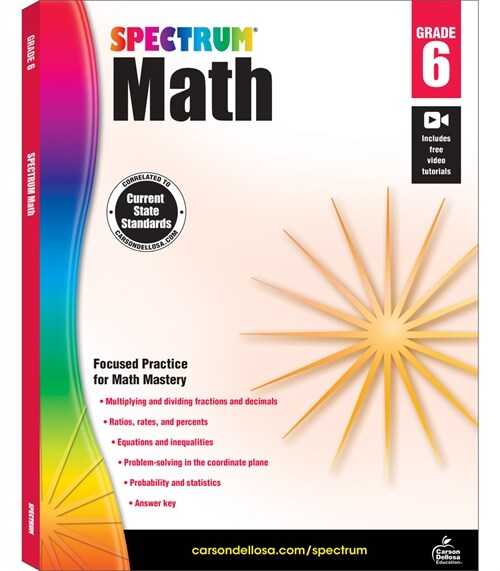 [중고] Spectrum Math Workbook, Grade 6 (Paperback)