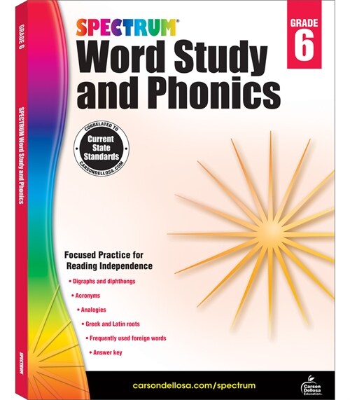 [중고] Spectrum Word Study and Phonics, Grade 6: Volume 92 (Paperback)
