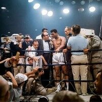 Neil Leifer. Homage to Ali. ‘Ali Victorious, Ali vs. Liston II, 1965‘