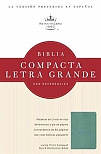 Rvr 1960 Biblia Compacta Letra Grande Con Referencias, Turquesa Simulacion Piel (Hardcover)