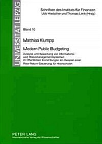 Modern Public Budgeting: Analyse Und Bewertung Von Informations- Und Risikomanagementsystemen in Oeffentlichen Einrichtungen Am Beispiel Einer (Paperback)