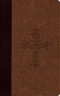 Large Print Compact Bible-ESV-Vintage Cross Design (Imitation Leather)