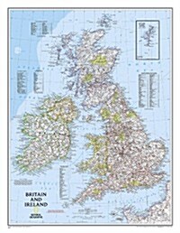 National Geographic Britain and Ireland Wall Map - Classic (23.5 X 30.25 In) (Not Folded, 2016)