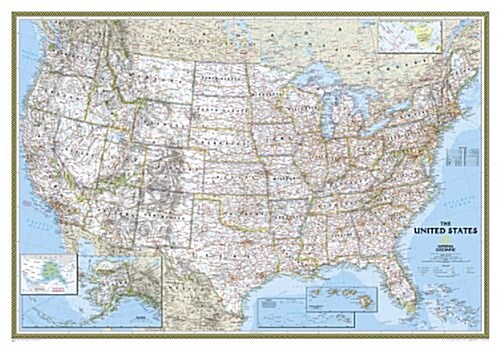 National Geographic United States Wall Map - Classic (43.5 X 30.5 In) (Not Folded, 2021)