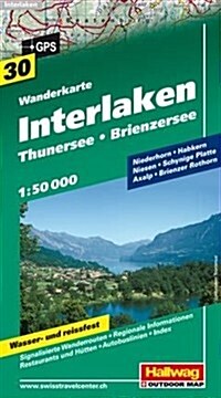 Hallwag Interlaken, Thuner & Brienzersee Road Map (Map)