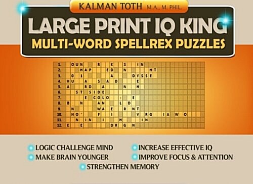IQ King Multi-Word Spellrex Puzzles (Paperback, Large Print)