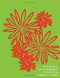Notebook 120 numbered pages for Cornell Notes: Notebook for Cornell notes with flower cover - 8.5x11 ideal for studying, includes guide to effective (Paperback)