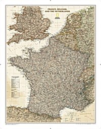 National Geographic: France, Belgium, and the Netherlands Executive Wall Map - Laminated (23 X 30 Inches) (Not Folded, 2009)