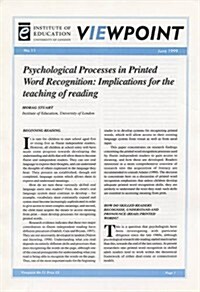 Psychological Processes in Printed Word Recognition: Implications for the Teaching of Reading (Paperback)