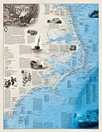 National Geographic Shipwrecks of the Outer Banks Wall Map - Laminated (28 X 36 In) (Not Folded, 2012)