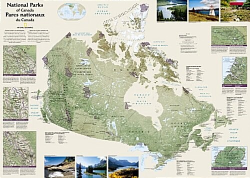 National Geographic Canada National Parks Wall Map - Laminated (42 X 30 In) (Not Folded, 2012)