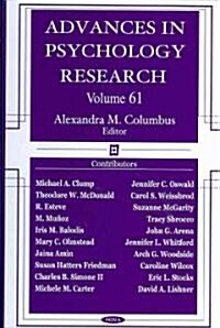 Advances in Psychology Researchvolume 61 (Hardcover, UK)