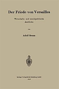 Der Friede Von Versailles: Wirtschafts- Und Sozialpolitische Ausblicke (Paperback, 1919)