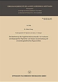 Die Bestimmung Des Agglomerationszustandes Von Trockenen Und Dispergierten Pigmenten Und Dessen Zusammenhang Mit Anwendungstechnischen Eigenschaften (Paperback)