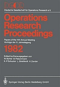 Operations Research Proceedings 1982 (Paperback, 1983)