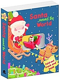 Santa Around World Fold Out Track & Bk (Hardcover)