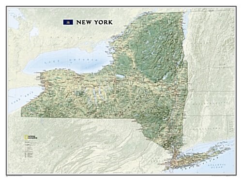 National Geographic New York Wall Map - Laminated (40.5 X 30.25 In) (Not Folded, 2009)