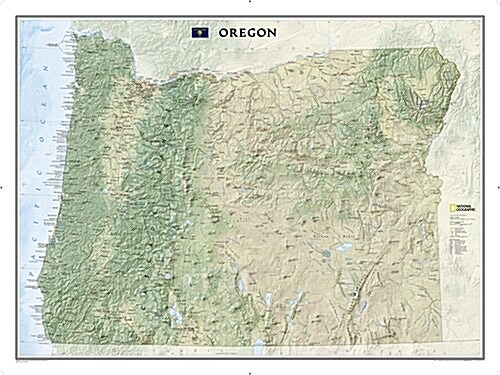 National Geographic Oregon Wall Map - Laminated (40.5 X 30.25 In) (Not Folded, 2019)