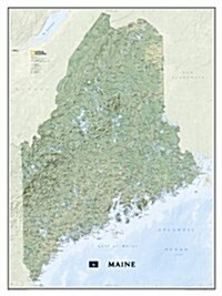 National Geographic Maine Wall Map - Laminated (30.25 X 40.5 In) (Not Folded, 2016)