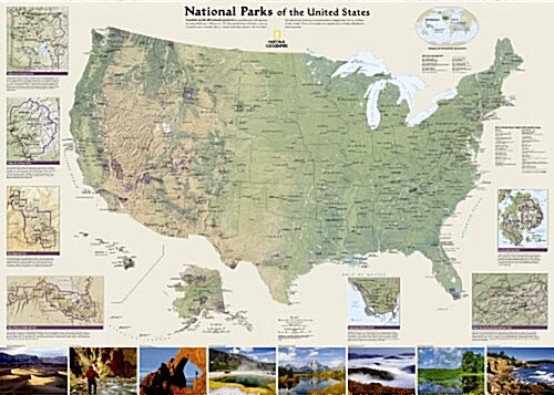 National Geographic National Parks of the United States Wall Map - Laminated (42 X 30 In) (Not Folded, 2022)