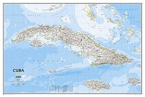 National Geographic Cuba Wall Map - Classic - Laminated (Poster Size: 36 X 24 In) (Not Folded, 2013)