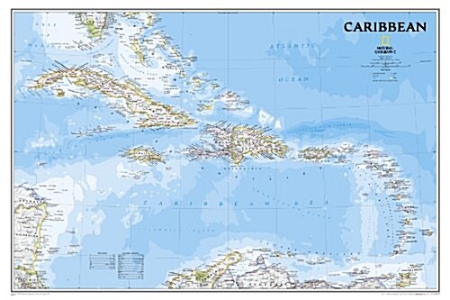 National Geographic Caribbean Wall Map - Classic - Laminated (Poster Size: 36 X 24 In) (Not Folded, 2022)