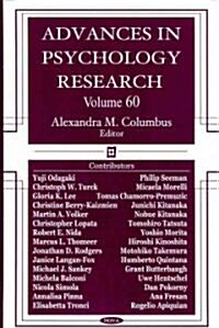 Advances in Psychology Researchv. 60 (Hardcover, UK)