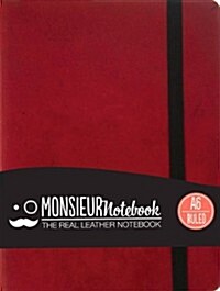 Monsieur Notebook Red Leather Ruled Small (Leather)