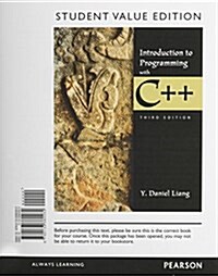 Introduction to Programming with C++, Student Value Edition Plus Mylab Programming with Pearson Etext -- Access Card Package (Hardcover, 3)