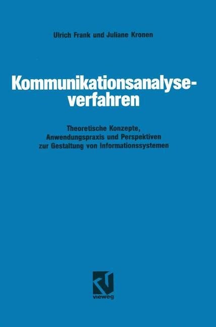 Kommunikationsanalyseverfahren (Paperback, Softcover Repri)