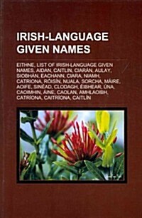 Irish-Language Given Names: The Morrigan, Brigid, Danu, Macha, Badb, Carman, Eriu, Boann, Anann, Niamh, Scathach, Fodla, Cailleach, Banba (Paperback)