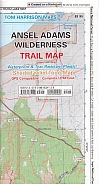 Ansel Adams Wilderness Trail Map: Shaded-Relief Topo Map (Folded)