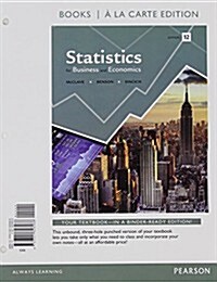 Statistics for Business and Economics, Student Value Edition (Loose Leaf, 12)