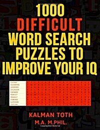 1000 Difficult Word Search Puzzles to Improve Your IQ (Paperback)