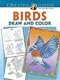 Creative Haven Birds Draw and Color (Paperback)