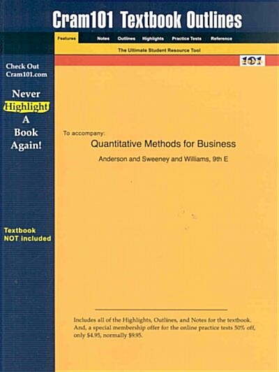 Studyguide for Quantitative Methods for Business by Anderson, ISBN 9780324184136 (Paperback)