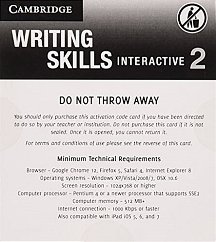 Grammar and Beyond Level 2 Writing Skills Interactive (Standalone for Students) via Activation Code Card (Digital product license key)