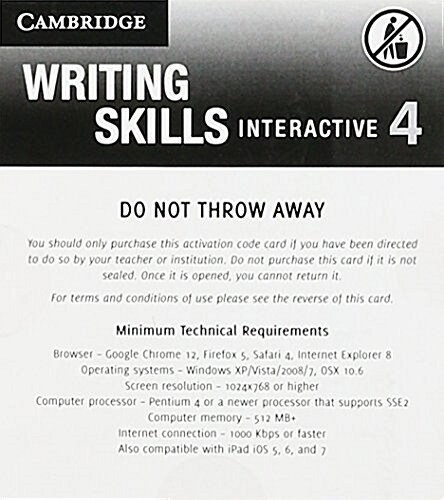 Grammar and Beyond Level 4 Writing Skills Interactive (Standalone for Students) via Activation Code Card (Pass Code)