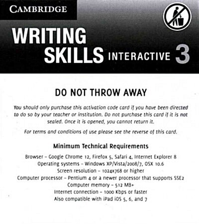 Grammar and Beyond Level 3 Writing Skills Interactive (Standalone for Students) via Activation Code Card (Digital product license key)